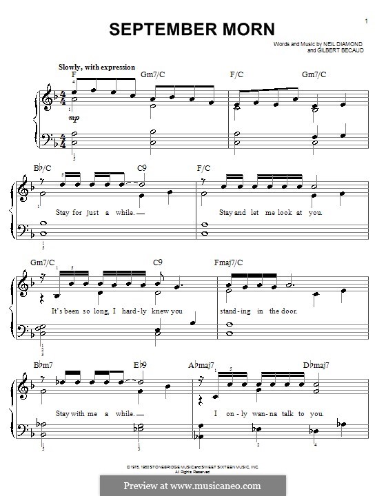September Morn: Für Klavier, leicht by Gilbert Becaud