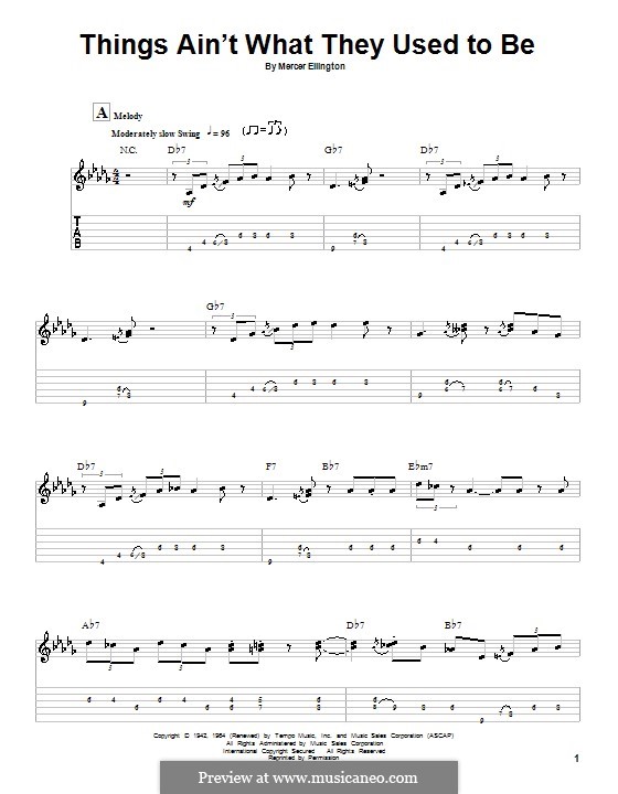 Things Ain't What They Used To Be von M. Ellington - Noten auf