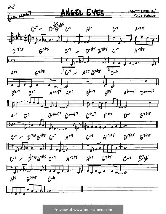 Angel Eyes (Frank Sinatra): Lead sheet – C instruments by Matt Dennis