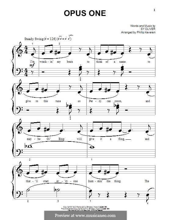 Opus One: Für Klavier by Sy Oliver