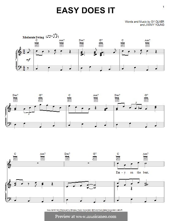 Easy Does It (Count Basie): Für Stimme und Klavier (oder Gitarre) by Jimmy Young, Sy Oliver