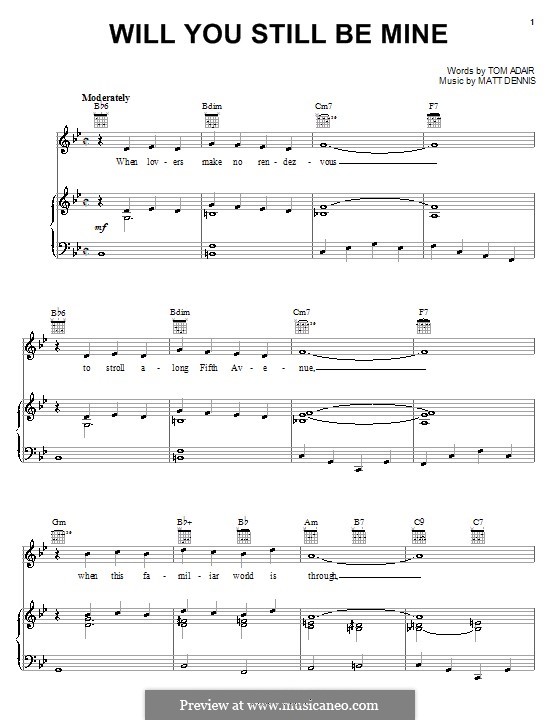 Will You Still Be Mine: Für Stimme und Klavier (oder Gitarre) by Matt Dennis