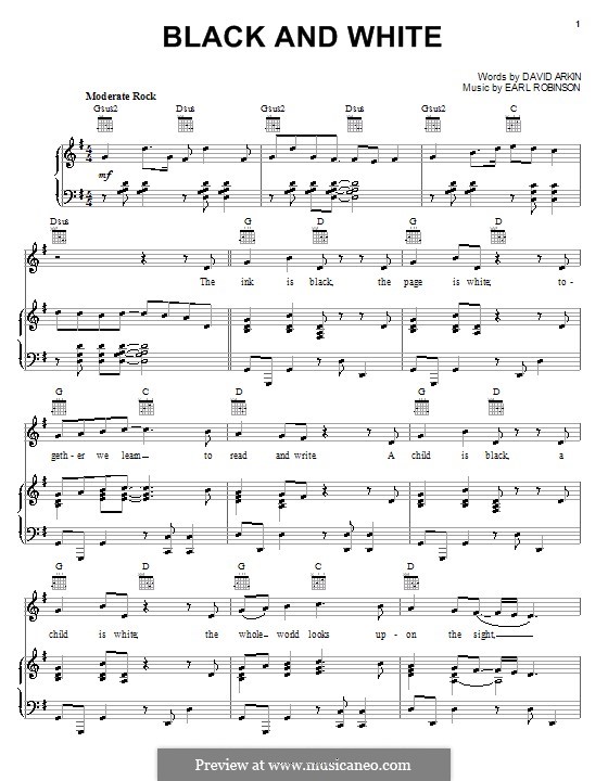 Black and White: Für Stimme und Klavier (oder Gitarre) by David Arkin, Earl Robinson