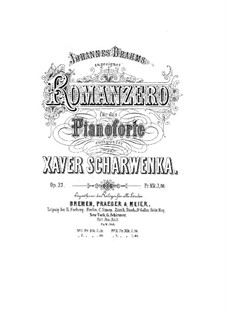 Romanzero. Vier Stücke, Op.33: Romanzero. Vier Stücke by Xaver Scharwenka