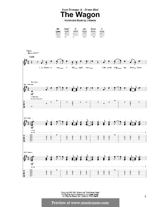 The Wagon (Dinosaur Jr.): Für Gitarre mit Tabulatur by Joseph Mascis Jr.