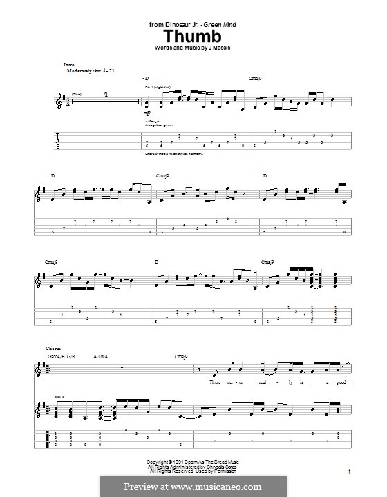 Thumb (Dinosaur Jr.): Für Gitarre mit Tabulatur by Joseph Mascis Jr.