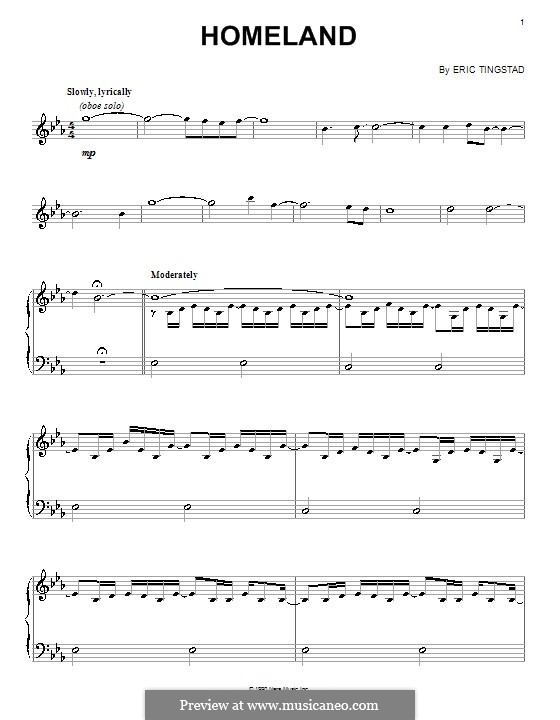 Homeland: Für Klavier by Eric Tingstad