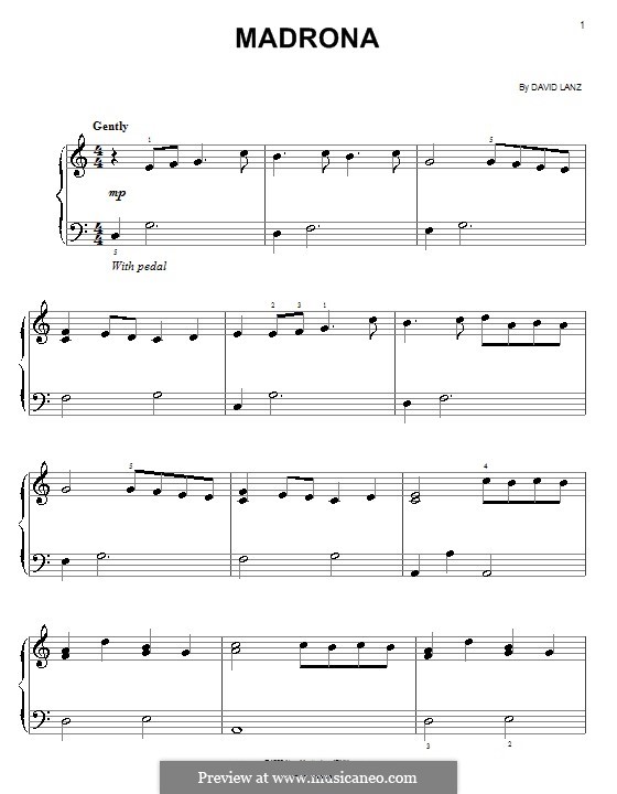 Madrona: Einfache Noten für Klavier by David Lanz