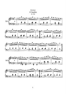 Acht Ländler für Klavier, D.378: Für einen Interpreten by Franz Schubert