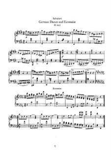 Deutscher Tanz und Ecossaise für Klavier, D.643: Für einen Interpreten by Franz Schubert
