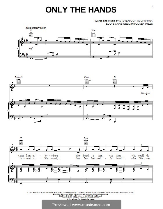 Only the Hands (NewSong): Für Stimme und Klavier (oder Gitarre) by Eddie Carswell, Oliver Wells