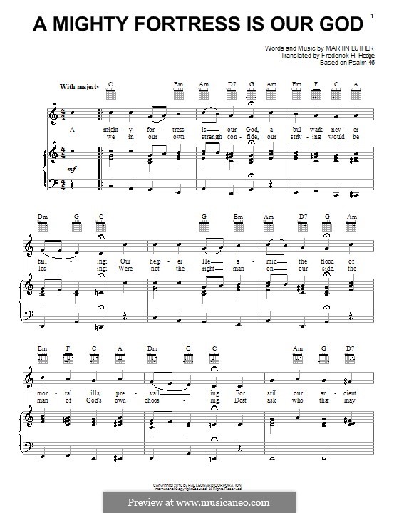 Ein feste Burg ist unser Gott: Für Stimme und Klavier (oder Gitarre) by Martin Luther