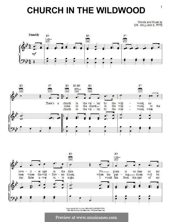 Church in the Wildwood: Für Stimme und Klavier (oder Gitarre) by William S. Pitts