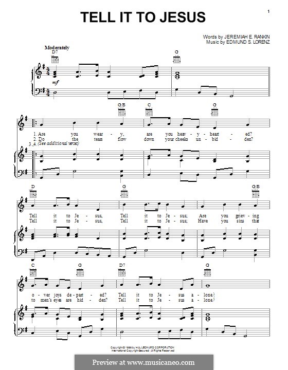 Tell it to Jesus: Für Stimme und Klavier (oder Gitarre) by Edmund Simon Lorenz