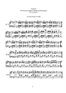 Sechzehn Ländler und zwei Ecossaises, D.734 Op.67: Vollsammlung by Franz Schubert