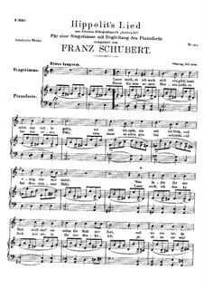 Hippolits Lied, D.890: A-moll by Franz Schubert