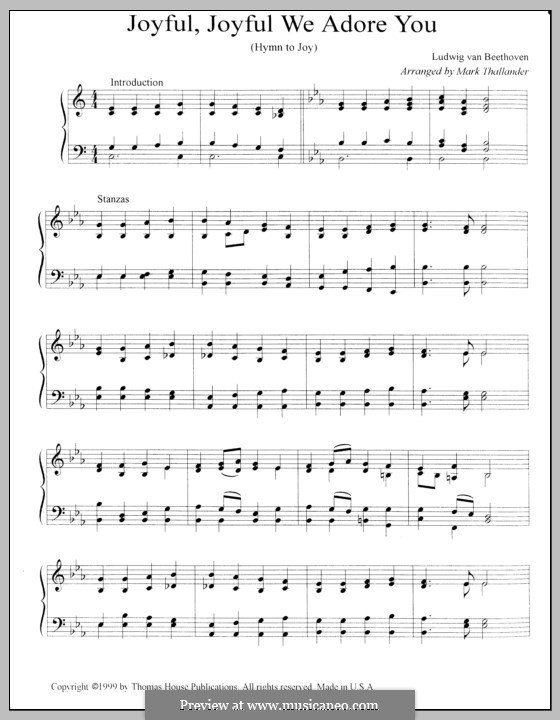 Ode an die Freude: Version for organ by Ludwig van Beethoven
