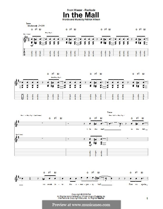 In the Mall (Weezer): Für Gitarre mit Tab by Patrick Wilson