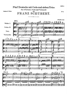 Fünf deutsche Tänze und sieben Trios für Streicher, D.90: Fünf deutsche Tänze und sieben Trios für Streicher by Franz Schubert