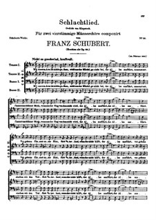 Schlachtlied für doppelten Männerchor und Klavier (oder Harmonium), D.912 Op.151: Singpartitur by Franz Schubert