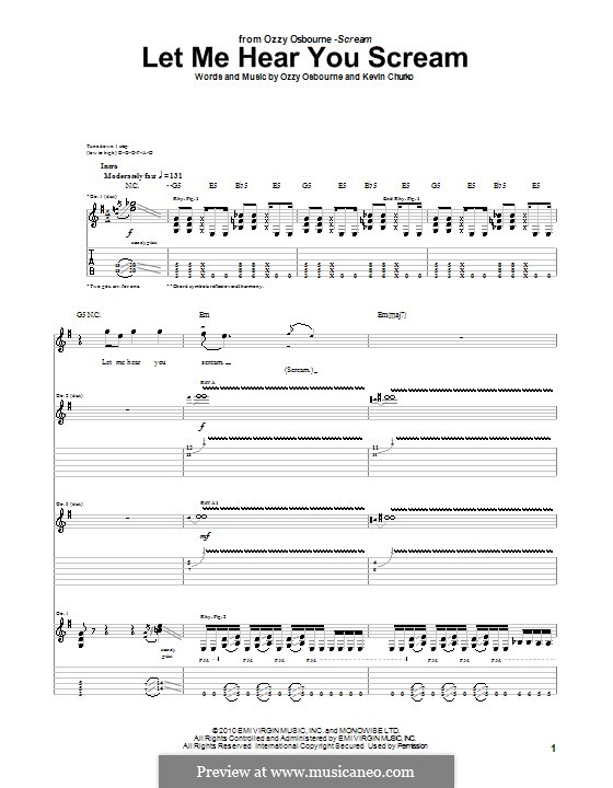 Let Me Hear You Scream (Ozzy Osbourne) von K. Churko Noten auf MusicaNeo Let Me Hear You Scream (Ozzy Osbourne) von K. Churko Noten auf MusicaNeo