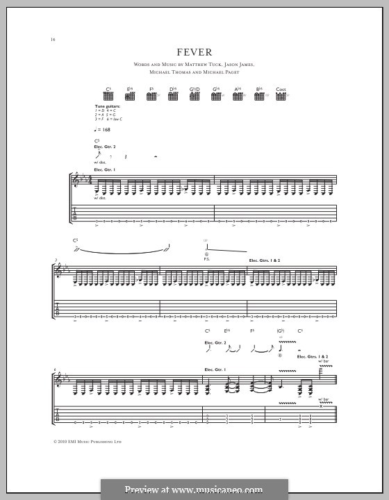 Fever (Bullet for My Valentine) von D. Gilmore, J. James, M. Tuck, M ...