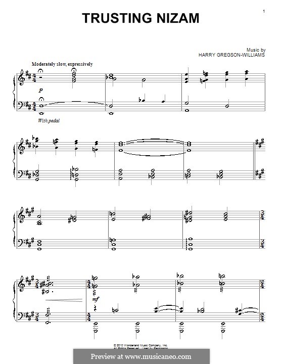 Trusting Nizam: Für Klavier by Harry Gregson-Williams