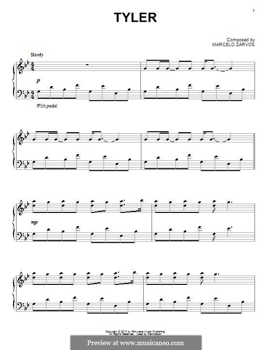 Tyler: Für Klavier by Marcelo Zarvos