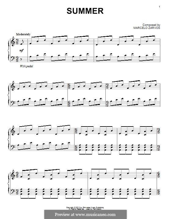 Summer: Für Klavier by Marcelo Zarvos