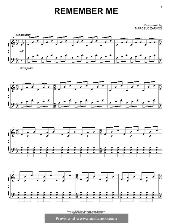 Remember Me: Für Klavier by Marcelo Zarvos