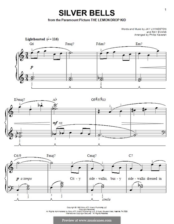 Piano version: Jazz version by Jay Livingston, Raymond Evans