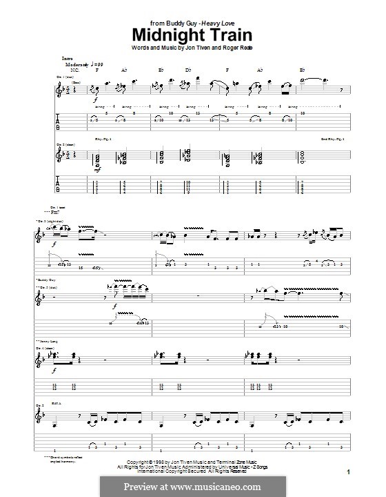 Midnight Train (Buddy Guy): Für Gitarre mit Tab by Jon Tiven, Roger Reale