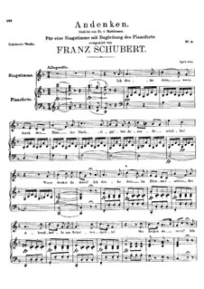 Andenken, D.99: F-Dur by Franz Schubert