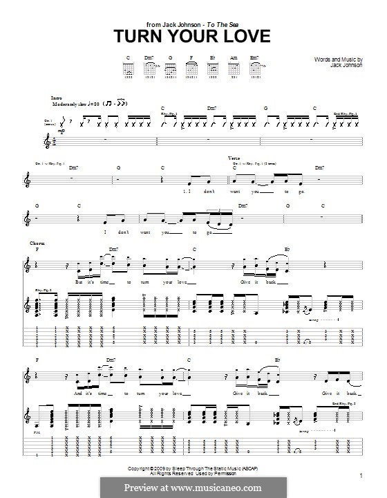 Turn Your Love: Für Gitarre mit Tabulatur by Jack Johnson