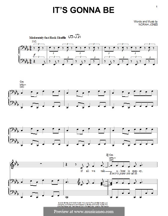 It's Gonna Be: Für Stimme und Klavier (oder Gitarre) by Norah Jones