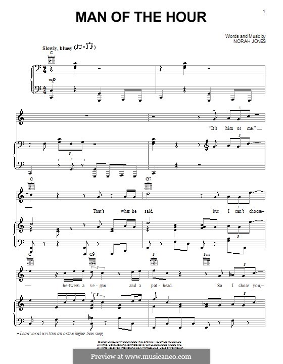 Man of the Hour: Für Stimme und Klavier (oder Gitarre) by Norah Jones