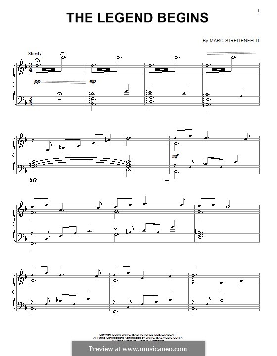 The Legend Begins: Für Klavier by Marc Streitenfeld