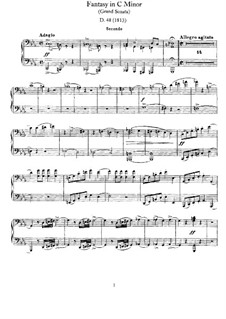 Fantasie für Klavier, vierhändig in с-Moll, D.48: Erste und zweite Stimme by Franz Schubert