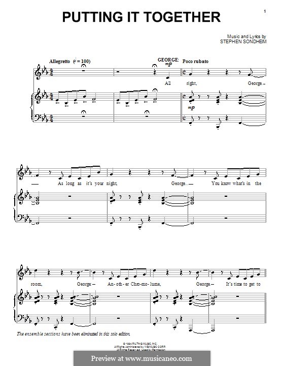 Putting It Together: Für Stimme und Klavier (oder Gitarre) by Stephen Sondheim