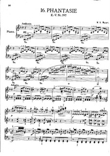 Fantasie für Klavier Nr.3 in d-Moll, K.397: Mit Fingersatz by Wolfgang Amadeus Mozart