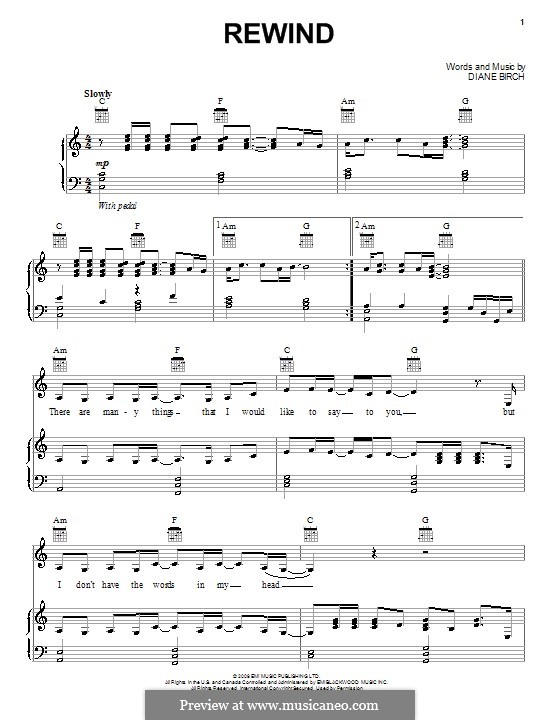 Rewind: Für Stimme und Klavier (oder Gitarre) by Diane Birch