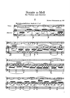 Sonate für Violine und Klavier Nr.1 in a-Moll, Op.105: Partitur, Solostimme by Robert Schumann
