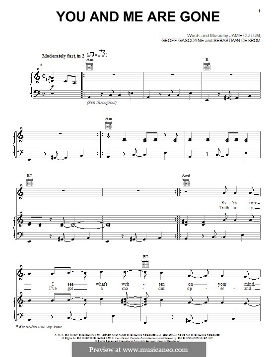You and Me Are Gone: Für Stimme und Klavier (oder Gitarre) by Geoff Gascoyne, Sebastiaan De Krom