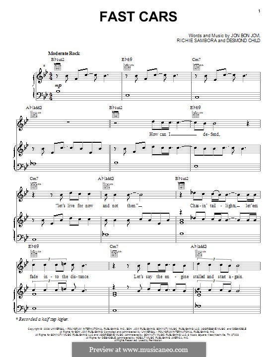 Fast Cars (Bon Jovi): Fast Cars (Bon Jovi) by Desmond Child, Jon Bon Jovi, Richie Sambora