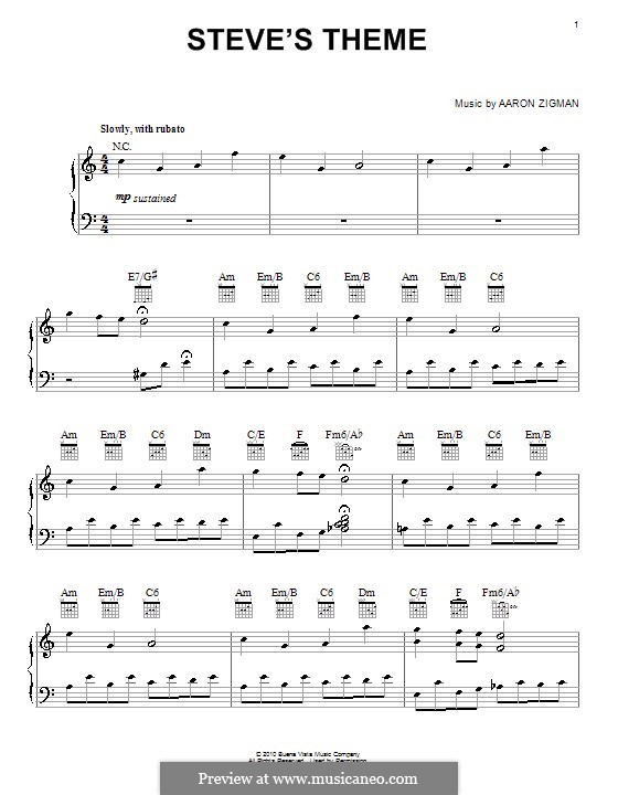 Steve's Theme: Für Klavier by Aaron Zigman