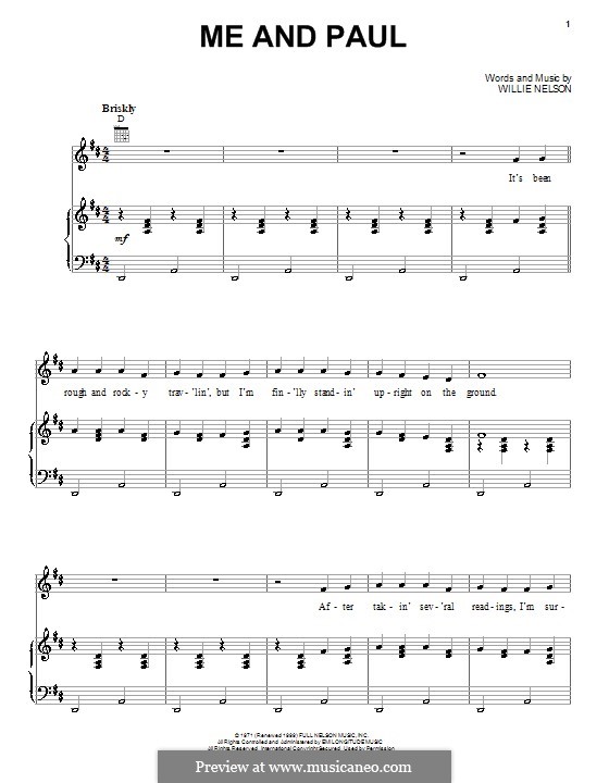 Me and Paul: Für Stimme und Klavier (oder Gitarre) by Willie Nelson