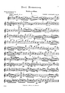 Drei Romanzen für Oboe (oder Violine) und Klavier, Op.94 von R