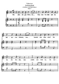 Soldatenlied, WoO 7: Klavierauszug mit Singstimmen by Robert Schumann