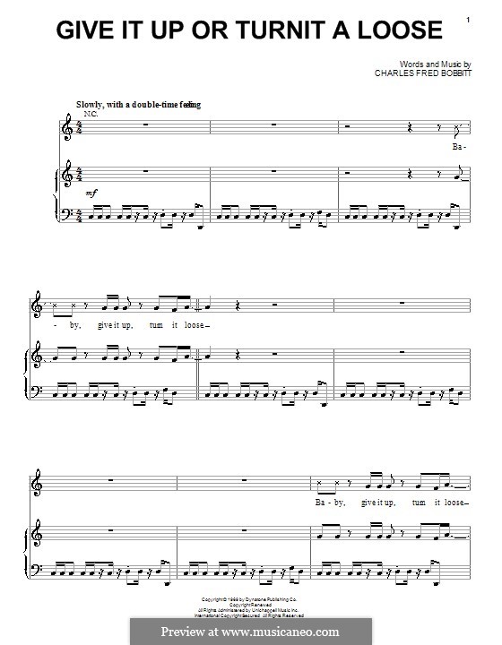 Give It Up or Turnit a Loose (James Brown): Für Stimme und Klavier (oder Gitarre) by Charles Bobbitt