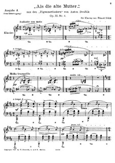 Als die alte Mutter aus den 'Zigeunerliedern' von Anton Dvorák, Op.55 No.4: Als die alte Mutter aus den 'Zigeunerliedern' von Anton Dvorák by Eduard Schütt